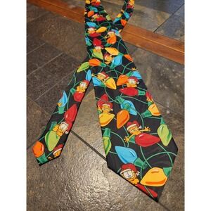 Vtg 90s Garfield Neck Tie Christmas Lights 56" Paws Addiction Made Korea‎